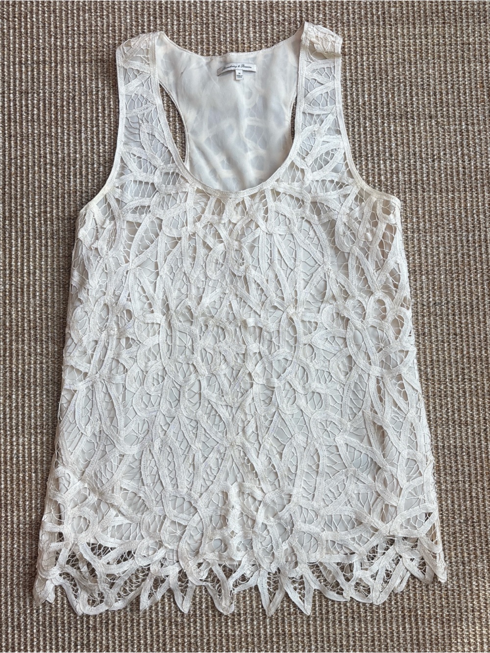 Women's Broadway & Broome Lace Mini Dress/ Tank Cream Size M